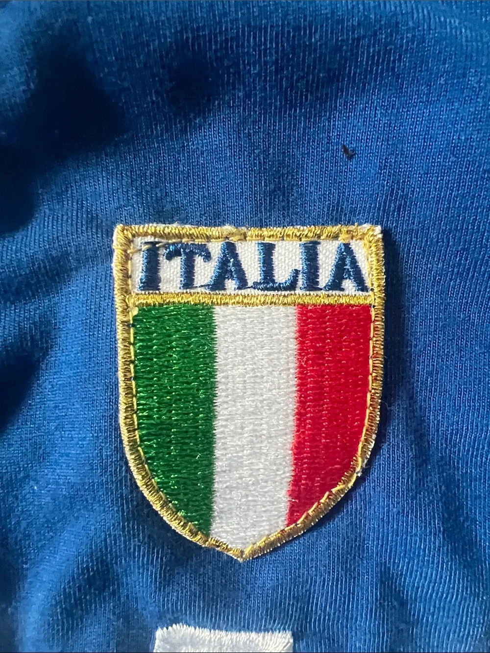 Italina Royal Blue Tee with Tricolor Collar